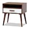 Baxton Studio Quinn White and Walnut Finished 1-Drawer Wood End Table 159-9852 - alternate 1